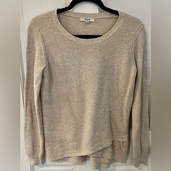 MADEWELL Waffle Textured Cream Sweater, Size S - Picture 1 of 8